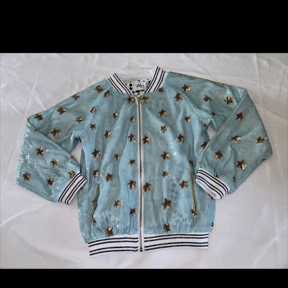 Lola + The Boys Sequin Star Jacket - Blue and Gold - Picture 4 of 7